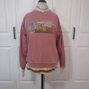 Medium Vintage Glacial Point Yosemite Crew Neck Sweatshirt| Eraser Pink